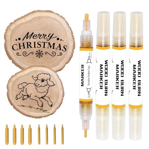Kintsukuroi Marcador quemar para madera, 4 bolígrafos abrasadores quemar madera, marcador de pasta para quema precisa y fácil, diseño de doble cara