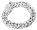 HALUKAKAH Diamante Catena Cubana per Donna Ragazza,13.5MM Oro Bianco Platino Braccialetto 18cm,Pieno Cz Diamante Punte Set,con Confezione Regalo Gratuita - 4