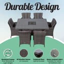 Giardino Savannah Rattan 6 Seater Dining Set | Rectangle Table & Chairs with Ice Bucket Drinks Cooler & Parasol - 3