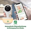 LeapFrog LF815HD Smart Video Baby Monitor with 5 Inch HD Colour Display, WiFi, Temperature/Humidity Sensor, Wide Angle Lens, Coloured Night Light, 8X Zoom, App Function, Wall Mounting, White - 11