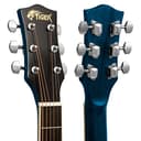 TIGER ACG2-BL Chitarra acustica full size 4/4 con corde in acciaio per principianti - La confezione include custodia, tracolla, piastra antigraffio e corde di ricambio - Blu - 3