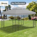 Outsunny Ersatzdach für Pavillon 3 x 4 m wasserabweisend Pavillondach mit Doppeldach Ersatzbezug für Gartenpavillon Ersatzteile aus Polyestet-Stoff Hellgrau - 2