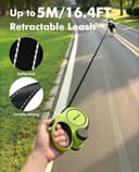 Pecute Correa Perro Extensible 5 Metros, Correa para 5-30 kg, con Cuerda Antimordida de 46cm, Bolsas Higiénicas y Portabolsa| 360° Antienredos| Paseo Perros, Entrenamiento, días de Iluvia, Verde - 2