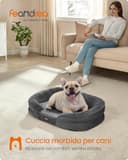 Feandrea Cuccia per Cani di Taglia Media, 76 x 51 x 18 cm, Ortopedica, Rivestimento Impermeabile, Bordi Rialzati, Sfoderabile e Lavabile, Antiscivolo, Grigio Ardesia PGW281GN01 - 2