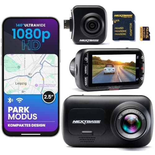 Nextbase 222X Dash Cam Front + Rear with Rear View Camera + 32GB SD Card | 1080p Full HD | 2.5 Inch Display | Loop Recording | Parking Mode | Click & Go Mount | Easy Assembly