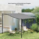 Outsunny Lona de Recambio para pérgola de jardín 3x3 m con 16 Agujeros de Drenaje, Ganchos y Anillas, Cubierta de poliéster para pérgola de cenador, Gris Oscuro - 2