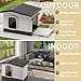 Ferplast Dog Villa XS Dog House for Extra Small Dog Breeds, Measures 23Lx17Wx18H Inches, Ventilated with Patented Fold-Out Porch, Cream with Dark Brown Bottom, Part # 87252799US1 - 3