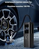 SERVOMASTER Compressore Aria Portatile, Mini Compressore a Batteria con Manometro, Accessori Auto per Gli Uomini Donne, 150PSI Gonfiatore Elettrico con Luce LED Adatto per Auto Moto Bici Palla - 2