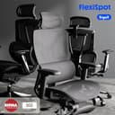 FLEXISPOT ErgoX Silla de Oficina Ergonómica con Soporte Lumbar, Respaldo 5D, Reposabrazos 3D, Reposapiés Retráctil, Cojín Transpirable, Inclinación 135°, Escritorio Ajustable Silla de Escritorio Negro - 3