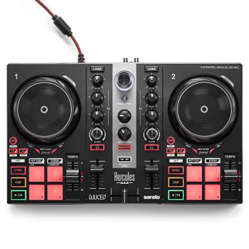 Hercules DJControl Inpulse 200 MK2 – Compact DJ Controller with LED Light Guides, Enhanced Features, and Compatibility with DJUCED & SERATO Software