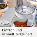 Bosch Küchenmaschine Serie 4, Edelstahl-Schüssel 3,9 L, Knethaken, Schlag- und Rührbesen Edelstahl, spülmaschinenfest, Mixer 1,25 L, Durchlaufschnitzler, 3 Scheiben, 1000 W, grau, MUM58L20 - 6