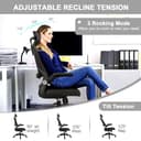 LEVIPE Sedia da ufficio, ergonomica con supporto lombare, braccioli, poggiatesta regolabili, sedia per computer girevole con schienale alto, comoda per ufficio a casa - 7