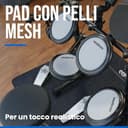Woodbrass DDX10-MESH Batteria elettronica - Kit completo ideale per principianti bambini e adulti, Pronta all'uso, Accessori inclusi - Pads con pelli mesh realistiche, naturali, silenziose - 3