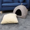 Docatgo Pet Tent Cave Igloo Bed for Cats/Small Dogs - 38x38x40cm 2-In-1 Cat Tent/Cat Bed House with Removable Washable Cushion Pillowslip - Microfiber Indoor Outdoor Pet Beds - 7