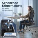 CLOUVOU BrightSeat Bürostuhl Ergonomisch [TESTSIEGER] Schreibtischstuhl 100% individuell einstellbar | Büro Stuhl & Gaming Stuhl | Computerstuhl Home Office Chair Ergonomic | Drehstuhl 150 kg - 5