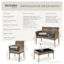 tectake® Set da Giardino in Rattan, 4 Posti, Polyrattan Resistente, Cuscini Idrorepellenti Lavabili, Struttura in Acciaio Stabile, Tavolino con Vetro di Sicurezza, Arredo Esterno - Naturale - 6