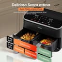 COSORI Friggitrice ad Aria Doppio Cestello, 8,5 Litri Grande Capacità del Air Fryer, Funzione 8 in 1, 35-230°C, Veloce ed Efficiente, Finestra, CAF-R902, Nero Profondo - 2