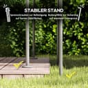 Outsunny Pavillon 4x3 m Stabil Winterfest Gartenpavillon mit Doppeldach 6 Seitenteile Ablauflöcher, Garten Pavillon aus Metall, für Garten, Terrasse, Dunkelgrau - 6