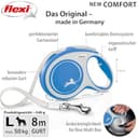 flexi® Comfort L | 8m Gurt Roll-Leine für Hunde bis 50 kg | Schwarz | ausziehbare Hundeleine | Gewicht 537.8 gr | Maße 13.9 x 21.3 cm - 2