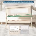 4 in 1 Baby Bedside Crib,6 Height Adjustable Next to Me Crib,Co-Sleeping Baby Cot Bed with Mattress,Detachable Net,Storage Basket & Changing Table,Can Switched to a Bassinets for 0-3 Years (Beige) - 5