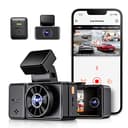 VANTRUE E3 3 Lens 2.7K Dashcam mit 5GHz WiFi, 1944P+1080P+1080P Dash Cam, Sprachsteuerung Dashcam Auto Vorne Hinten, IR Nachtsicht, 24Std. Puffer Parkmodus Dashcams, Loopaufnahme, Max 512G - 1