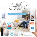 ycwdcz Plafoniera con Ventilatore da Soffitto Compatibile con Alexa, Google Assistant, Anelli Lampadario Led con Ventilatore da Soffitto, Dimmerabile, Motore DC, Ventola Soffitto con Luce - 2