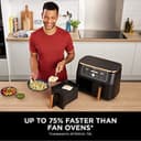 Ninja Foodi MAX Dual Zone Air Fryer, Amazon Exclusive, Tongs, 2 Drawers, 9.5L, 6-in-1, Use No Oil, Air Fry, Max Crisp, Roast, Bake, 8 Portions, Nonstick Dishwasher Safe Baskets, Copper/Black AF400UKCP - 6