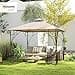 Outsunny 3x3(m) Replacement Gazebo Canopy, Double Tier Roof Top with Inner Mesh for Garden, Patio, Outdoor, Beige (TOP ONLY) - 2