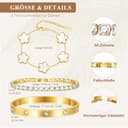 3 Stück Vergoldet Kleeblatt Armband Damen - Kristallen Tennis Armband 6mm Breit Cubic Zirkonia Armreif für Frauen, Wasserfester Tennisarmband mit Edelstahl Armbänder Set Geschenke für Damen, GWeiß - 4