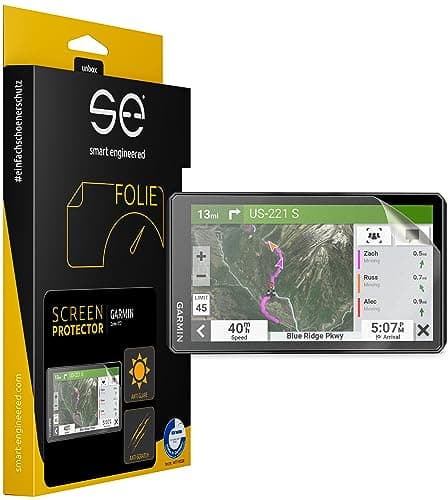 s.e. 2x 3D Schutzfolie für Garmin Zümo XT2, Schutzfolie entspiegelt,Displayschutz-Folie, Anti-Kratzer, Anti-Steinschlag für Navigationssystem, Klar & Matt enthalten