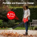 Soplador de Hojas a Batería 21V con 4.0Ah Batería,6 Velocidades Ajustables, 20000RPM, Pantalla LCD y Correa, Soplador de Aire Potente para Jardín, Patio, Caminos y Garaje - 4