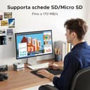 UGREEN Docking Station Compatibile con Mac Mini M4 e M4 Pro Hub USB C Supporto con Alloggiamento M.2 NVME SSD DisplayPort 4K 240Hz 144Hz USB 3.2 4A1C 10Gbps SD TF Slot 3.5mm Aux - 7