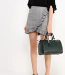 Chicca Borse Borsa donna bauletto a mano 30x23x18cm vera pelle dollaro artigianale - Marrone Scuro - 2