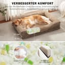 FURTIME Cama ortopédica para perros grandes, cesta para perros de Memory Foam XL, extraíble y lavable, antideslizante, sofá para perros con borde alto, color marrón, 107 x 81 x 19 cm - 3