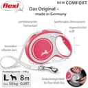 flexi® Comfort L | 8m Gurt Roll-Leine für Hunde bis 50 kg | Rot | ausziehbare Hundeleine | Gewicht 537.8 gr | Maße 13.9 x 21.3 cm - 2