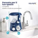 Aquapik PRO Idropulsore Dentale, Irrigatore Orale Getto Acqua Denti da Capacità 600ml con 10 Impostazioni, Pulizia Doccetta Idropulitore Dentale con 8 Becchucci per Cura Famiglia Dentale (Blu) - 7