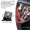 Kinderkraft I-GROW Seggiolino auto 0-36 kg, I-SIZE 40-150 cm, Seggiolino 360 girevole, con Isofix Base, Reclinabile Posizione sdraiata, Poggiatesta regolabile, Gruppo 0 1 2 3, Grigio - 5