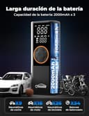 Oasser Compresor Aire Portatil 6000mAh 150PSI Inflador Ruedas Coche Pequeño Pantalla LCD Doble Visualización Cable Encendedor 3M Parada Automática Bolsa Almacenamiento para Coche Moto Bicicleta Bola - 4