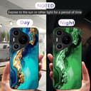DOMAVER Case for Huawei P70 Pro, Huawei P70 Pro+ Slim Fit Glow in The Dark Hybrid Hard PC Shockproof Drop Protective Girls Women Men Phone Cover for Huawei P70 Pro/P70 Pro+, Blue Green - 3