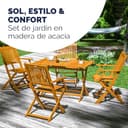 CASARIA® Conjunto Muebles Jardín Set Mesa 4 Sillas Plegable Juego Comedor 5 Piezas Madera Acacia FSC® Resistente Terraza Patio Balcón 120x70x75cm - 8
