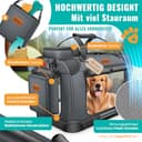 LOVPET® Transportbox Hund Katze Transporttasche XL 82x58x58cm | Hunde-Tragetasche Faltbare Katzentasche | Haustier-Transportbox inkl. Hundenapf & Schultergurt | für Katzen & Hunde Anthrazit - 5