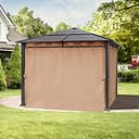Gazebo da giardino 3x3 m - 100% impermeabile – Alu Deluxe - con 4 teli laterali – Gazebo color ocra – Tetto in pannelli di policarbonato - 3