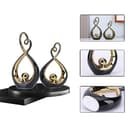 Accento decorativo nero, decorazioni moderne in porcellana metà secolo nero e oro, oggetti da tavolo da pranzo, scultura astratta in ceramica - per libreria TV stand centrotavola Centro De Mesa - 3