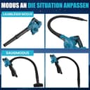 Soffiatore a batteria per Bosch Professional 18 V, batteria 2 in 1, soffiatore elettrico a mano e aspirapolvere, adatto per spazi di vialetti, terrazze e rimozione della neve... (senza batterie) - 6