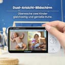 Babysense Full HD Split-Screen-Babyphone mit 2 Kameras, Nachtlicht in 6 Farben, Geräusch- & Lichtmaschine, 20-Stunden-Akku, abhörsichere Verbindung ohne WLAN - 2