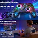 Controller PC, PC Controller Wireless mit RGB Licht, Gaming Controller PC mit 2 Programmierbare Rücktasten, 1000mAh Akku Bluetooth Controller Kompatibel mit Windows PC/Switch/Switch2/Android/IOS - 4