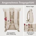 LARKSON Rucksack Damen Herren Beige - No 4 - Rolltop Backpack mit Laptopfach Uni, Arbeit & Fahrrad - Großer Reiserucksack - Wasserabweisend - 5