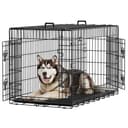 Feandrea Gabbia per Cani Pieghevole, con 2 Porte, Vassoio Rimovibile, 122 x 74,5 x 80,5 cm, XXL, Nero PPD48H - 1