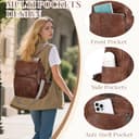 VASCHY Rucksack Damen Leder, Lederrucksack Elegant Mode Rucksackhandtaschen Mittelgroß Rucksäcke für Frauen mit Gitarrenriemen, Braun - 5