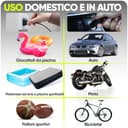 FORTEM Compressore Aria Portatile per Pneumatici, Pompa per Bicicletta, Compressore Aria 230V AC 12V DC con Luce a LED, Manometro Digitale Pneumatici con Gonfiaggio/Spegnimento Automatico (Nero) - 7